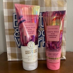 Bath & Body Works Costa Rica Pink Pineapple Sunrise Body Wash and Cream
